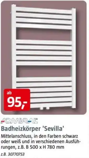 Bauhaus ADMIRAL Badheizkörper 'Sevilla' Angebot
