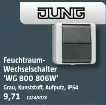 Bauhaus JUNG Feuchtraum- Wechselschalter 'WG 800 806W' Angebot