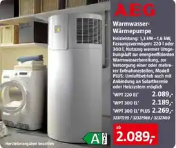 Bauhaus AEG Warmwasser- Wärmepumpe Angebot