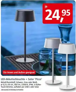 Bauhaus LED-Akkutischleuchte + Solar 'Picco' Angebot