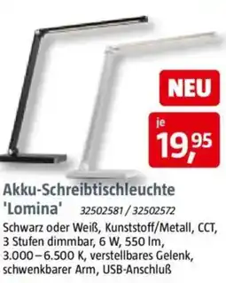 Bauhaus Akku-Schreibtischleuchte Lomina Angebot