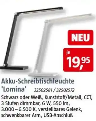Bauhaus Akku-Schreibtischleuchte Lomina Angebot