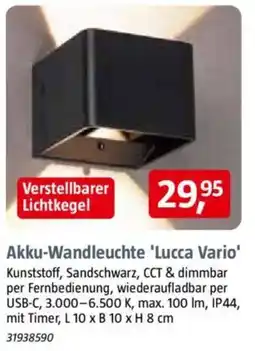 Bauhaus Akku-Wandleuchte 'Lucca Vario' Angebot