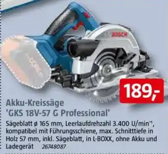 Bauhaus Akku-Kreissäge 'GKS 18V-57 G Professional' Angebot