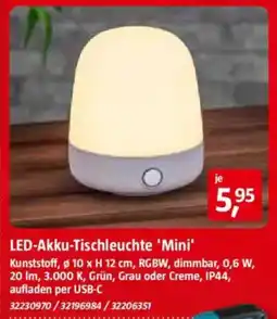 Bauhaus LED-Akku-Tischleuchte 'Mini' Angebot