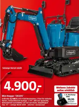 Bauhaus Scheppach Mini-Bagger 'EXC815' Angebot
