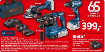 Bauhaus BOSCH 3 Tool Kit - Brushless Set Angebot