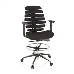 Netto Marken-Discount hjh OFFICE Counterstuhl ERGO LINE II WORK Stoff mit Armlehnen (höhenverstellbar) Angebot
