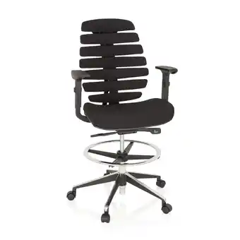 Netto Marken-Discount hjh OFFICE Counterstuhl ERGO LINE II WORK Stoff mit Armlehnen (höhenverstellbar) Angebot
