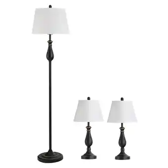 Netto Marken-Discount HOMCOM 3er-Stehlampen-Set Metall, PS, Polyester, Baumwolle Angebot