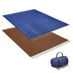Netto Marken-Discount KINGCAMP Camping Decke Merida Picknick Strand Park Decke Wasserdicht Wolle-Optik Farbe: Royal Blue Angebot