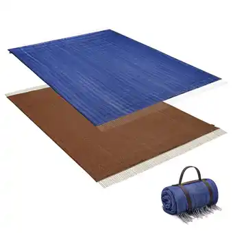 Netto Marken-Discount KINGCAMP Camping Decke Merida Picknick Strand Park Decke Wasserdicht Wolle-Optik Farbe: Royal Blue Angebot