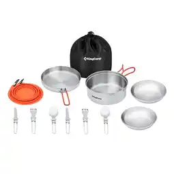 Netto Marken-Discount KINGCAMP Camping Kochset Adventurer I Pro Koch Geschirr Set Stahl Topf Pfanne Angebot