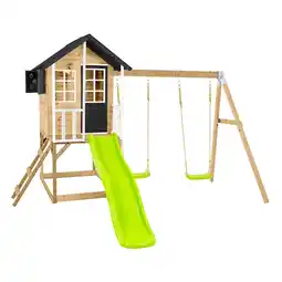 Netto Marken-Discount Zwerkules Spielhaus Holli 3 inkl. Rutsche & Doppelschaukel 370x352x224cm Angebot