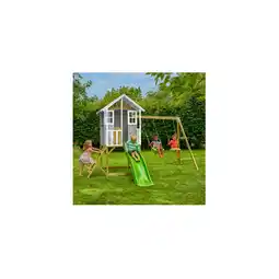 Netto Marken-Discount Zwerkules Spielhaus Valli 3 inkl. Rutsche & Doppelschaukel 352x370x277cm Angebot