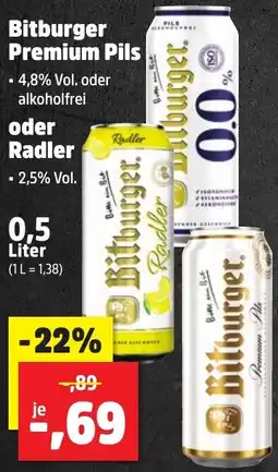 Thomas Philipps Bitburger Premium Pils oder Radler Angebot