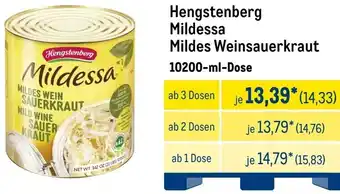 METRO Hengstenberg Mildessa Mildes Weinsauerkraut Angebot