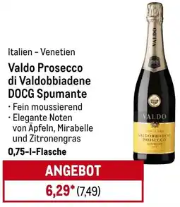 METRO Valdo Prosecco di Valdobbiadene DOCG Spumante Angebot