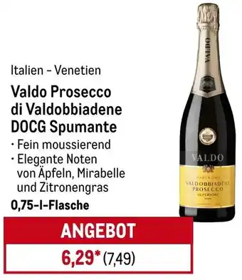 METRO Valdo Prosecco di Valdobbiadene DOCG Spumante Angebot