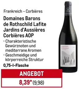 METRO Domaines Barons de Rothschild Lafite Jardins d'Aussières Corbières AOP Angebot