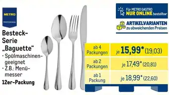 METRO METRO PROFESSIONAL Besteck Serie „Baguette" Angebot