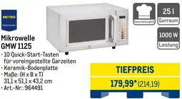METRO METRO PROFESSIONAL Mikrowelle GMW 1125 Angebot