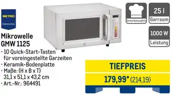 METRO METRO PROFESSIONAL Mikrowelle GMW 1125 Angebot