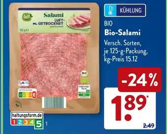 Aldi Süd Bio bio-salami Angebot