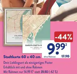Aldi Süd Stadtkarte 60 x 40 cm ohne rahmen Angebot
