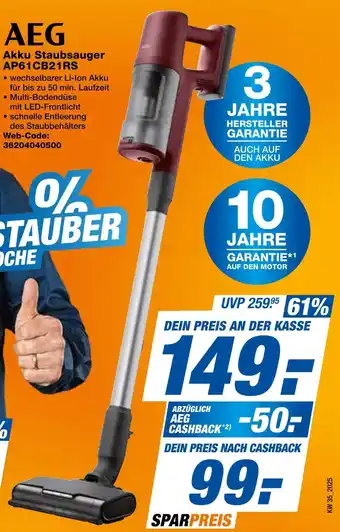 Expert Aeg akku staubsauger ap61cb21rs Angebot