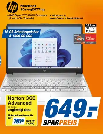 Expert Hp notebook 15s-eq2677ng Angebot
