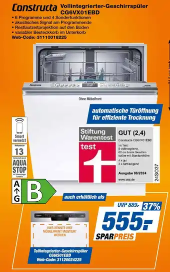 Expert Constructa vollintegrierter-geschirrspüler cg6vx01ebd Angebot
