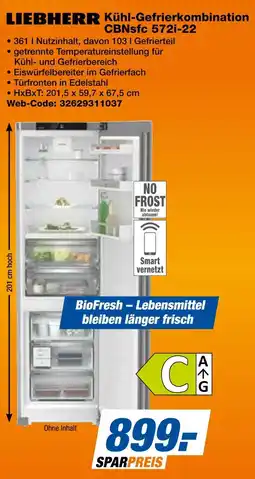 Expert Liebherr kühl-gefrierkombination cbnsfc 572i-22 Angebot