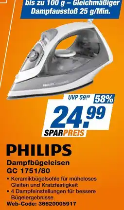 Expert Philips dampfbügeleisen gc 1751/80 Angebot