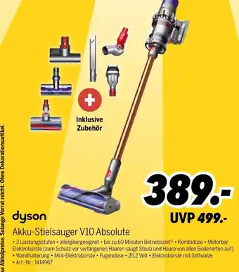 MEDIMAX Dyson akku-stielsauger v10 absolute Angebot