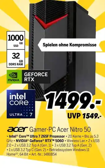 MEDIMAX Acer gamer-pc acer nitro 50 Angebot