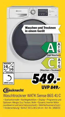 MEDIMAX Bauknecht waschtrockner watk sense 86s 41 c Angebot