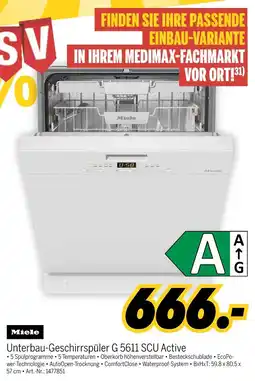MEDIMAX Miele unterbau-geschirrspüler g 5611 scu active Angebot