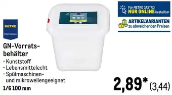 METRO METRO PROFESSIONAL GN-Vorratsbehälter Angebot