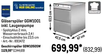 METRO METRO PROFESSIONAL Gläserspüler GGW1001 inkl. Laugenpumpe Angebot