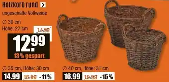 V Baumarkt Holzkorb rund Angebot