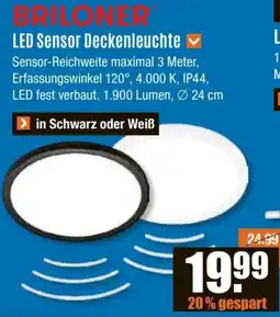 V Baumarkt BRILONER LED Sensor Deckenleuchte Angebot