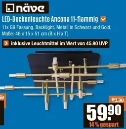 V Baumarkt Näve LED-Deckenleuchte Ancona 11-flammig Angebot