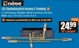 V Baumarkt Näve LED-Deckenleuchte Ancona 5-flammig Angebot