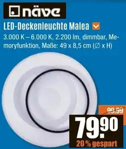V Baumarkt Näve LED-Deckenleuchte Malea Angebot