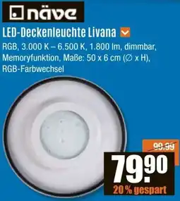 V Baumarkt Näve LED-Deckenleuchte Livana Angebot