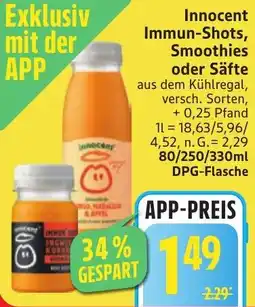 Edeka Innocent Immun-Shots, Smoothies oder Säfte Angebot
