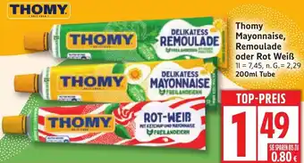 Edeka Thomy Mayonnaise, Remoulade oder Rot Weiß Angebot