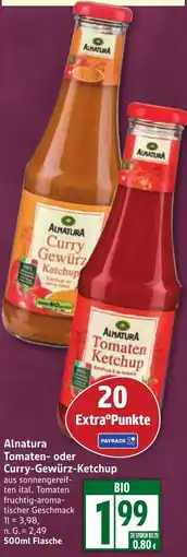 Edeka Alnatura Tomaten- oder Curry-Gewürz-Ketchup Angebot