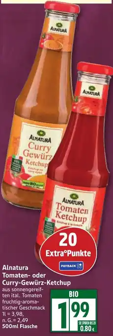 Edeka Alnatura Tomaten- oder Curry-Gewürz-Ketchup Angebot
